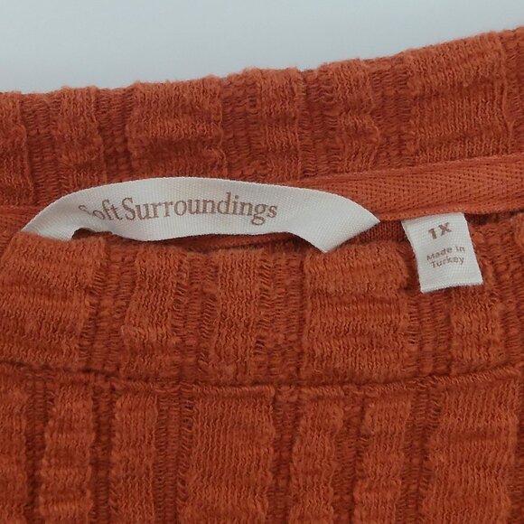 Soft Surroundings Goldie Tunic Top 1X Dark Copper Asymmetrical Button Up Back - Picture 4 of 8